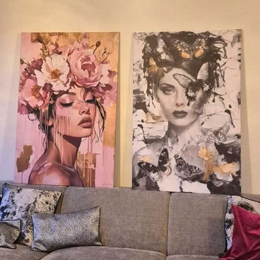 Visioneria canvas displayed in an interior