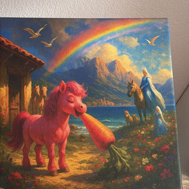 Visioneria printed artwork presented after delivery